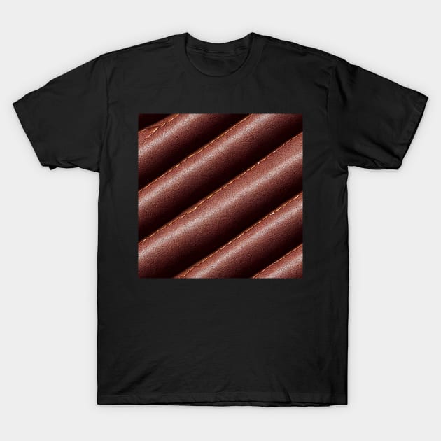 Brown Imitation leather with stitching, natural and ecological leather print #17 T-Shirt by Endless-Designs